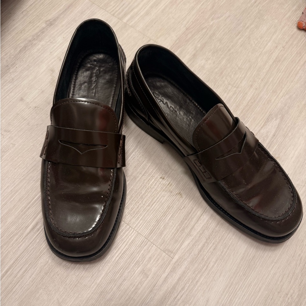 GANT Brown Leather Penny Loafers
